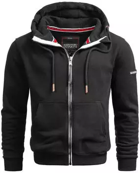 Alessandro Salvarini Kapuzen-Sweatjacke schwarz
