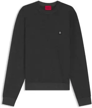 HUGO Strickpullover mit Stacked-Logo Style Setal 50553610 Dunkelgrau