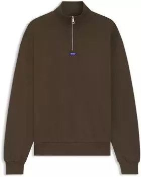 HUGO Sweatshirt aus Baumwoll-Terry mit Logo-Patch Style Neeler 50522367 Dunkelbraun