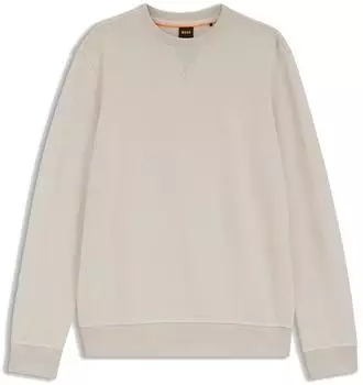 Hugo Boss Sweatshirt aus Baumwoll-Terry mit Logo-Patch Style Westart 50509323 Hellgrau