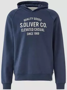 s.Oliver Sweatshirt aus Baumwollmix mit Frontprint blau 2169417.58D1.