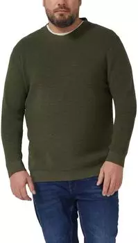 s.Oliver Strickpullover mit Crew Neck und Strukturmuster Grün 2176952.7938.