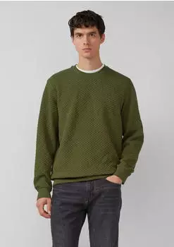 s.Oliver Strukturiertes Sweatshirt mit Crew Neck Grün 2172365.7983.