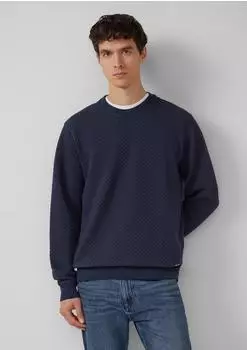 s.Oliver Strukturiertes Sweatshirt mit Crew Neck blau 2172365.5826.