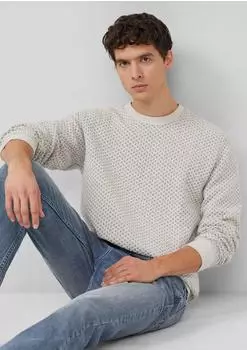 s.Oliver Strukturiertes Sweatshirt mit Crew Neck grau 2172365.9000.