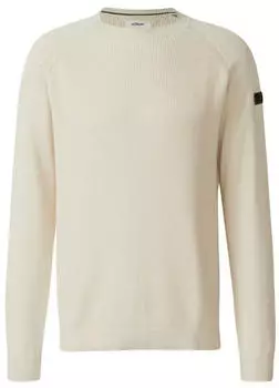 s.Oliver Baumwollpullover mit Raglanärmeln und Logo-Patch creme 2169512.9000.