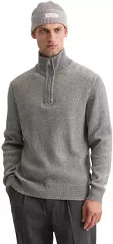Marc O'Polo Troyer regular aus Baumwoll-Schurwoll-Mix (M29507960118) light grey melange