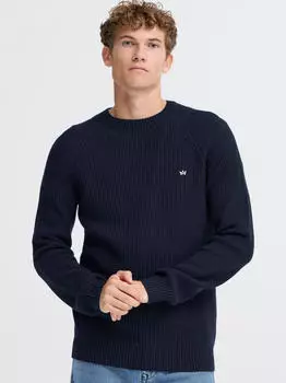 Kronstadt Doors O-neck Pullover Wollmischung blau