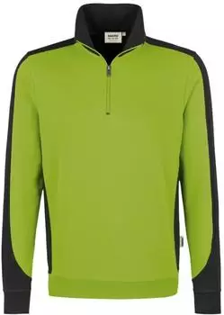 Hakro Contrast MIKRALINAR&reg; Zip-Sweatshirt 476 kiwi/anthrazit