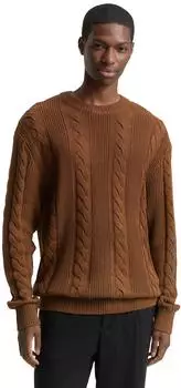 Tom Tailor Denim Pullover mit Rundhalsausschnitt loose fit (1049202) braun