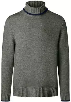 Maerz Strickfleece Pullover Rundhals dunkelgrün melange