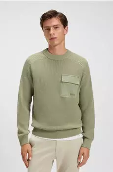 Boss Orange Kalamaro Strickpullover mit Brusttasche (78085405) pastellgrün