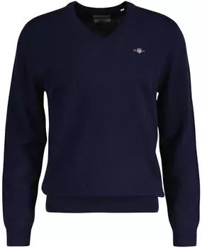 GANT Extrafine Lambswool V-Neck Pullover marine