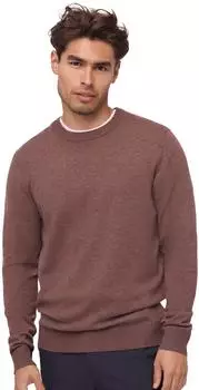 Danish Endurance Merino Wollpullover mit Kaschmir, Rundhalsausschnitt braun