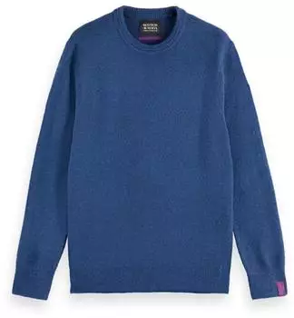 Scotch & Soda Soft Knit Regular Fit Crew Neck Pullover blau