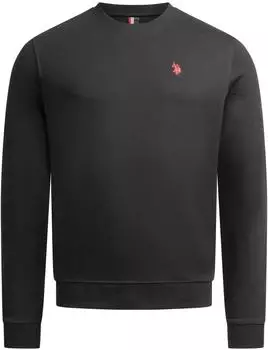 U.S. Polo Assn. Strickpullover mit Rundhalsausschnitt und Logo-Stickerei schwarz-rot