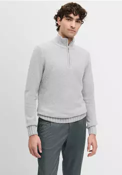 Cinque Ciluca Strickpullover mit Rundhalsausschnitt, Regular Fit hellgrau