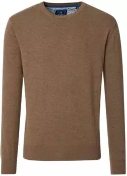 Redmond Pullover mit Rundhals Regular Fit braun