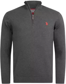 U.S. Polo Assn. Strickpullover mit Reißverschluss (HW25-US16717) grau