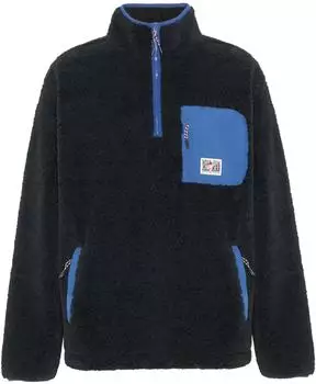 Chiemsee Strickfleece-Pullover Teddy-Fleece-Pullover Comfort Fit blau/schwarz