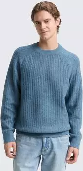 Tom Tailor Denim Strickpullover mit Rundhalsausschnitt (1049212008) denim blue melange
