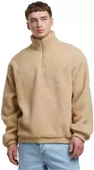 Urban Classics Oversized Teddy Troyer Kapuzensweatshirt union beige