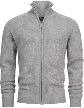 Kronstadt KSDorsey Strickjacke mit Stehkragen aus Wollmischung graumeliert