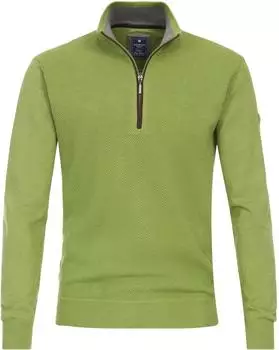 Redmond Sweatshirt mit Zipper Casual Fit grün