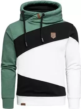 Amaci&Sons Basic College Sweat Jacket grün/schwarz/weiß