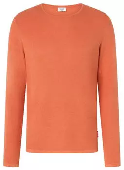 Joop! Svenor Rundhalspullover mit feinem Strukturmuster bright orange