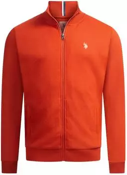 U.S. Polo Assn. P018 Sweatjacke mit Stehkragen rostbeige