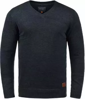 Blend BHLasse Feinstrickpullover mit aufgestickten Ellenbogenpatches (801795-0007-09990) navy