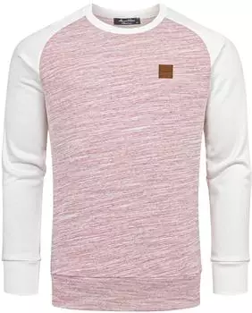 Amaci&Sons Milwaukee Sweatshirt mit Rundhalsausschnitt bordeaux/weiß