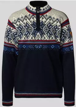 Dale of Norway Vegard Pullover Wollpullover mit Troyer-Kragen marineblau
