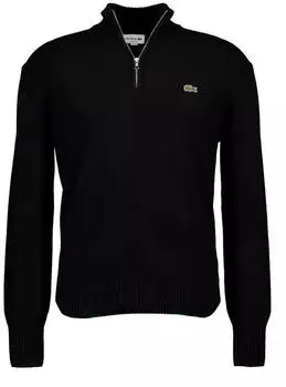 Lacoste Regular Fit Troyer aus reiner Wolle (AH3052) schwarz