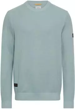 Camel Active Strickpullover mit Rundhalsausschnitt (409500-7K00) aqua blue/wasserblau