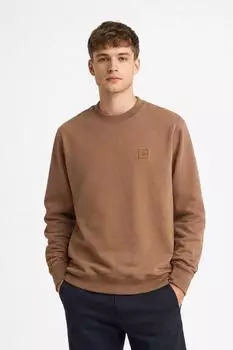 Scotch & Soda Essential Badge Logo Rundhals-Sweatshirt (182356) sand