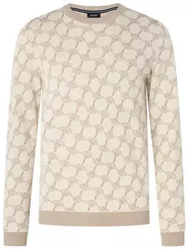 Joop! Ravorono Strickpullover mit Allover-Print (30102137) beige