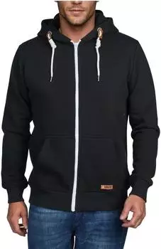 riverso RIVThilo Sweatjacke mit Kapuze Regular Fit schwarz