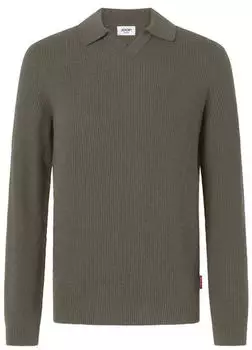 Joop! Ove Polokragenpullover mit feinem Strukturmuster (88077712) medium beige