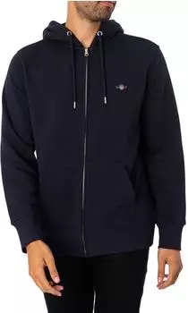 GANT Reg Shield Full Zip Hoodie Sweatshirt (7325707164408) blau