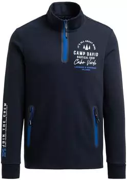 Camp David Sweater mit Reißverschluss-Taschen (CB2512-3159-21) blue navy