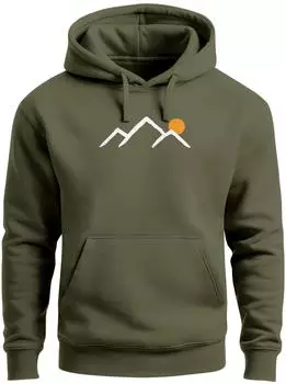 Neverless Mountain Minimal Kapuzensweatshirt (358696) grün