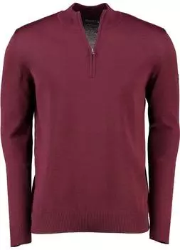 Maerz Merino Wollpullover Troyer rot