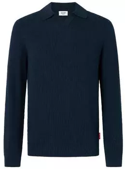 Joop! Ove Polokragenpullover mit feinem Strukturmuster (68499532) dunkelblau