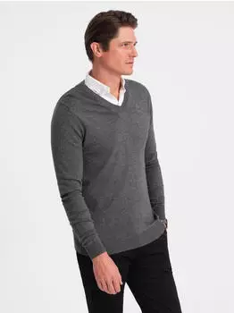 Ombre Kemuel Klassischer Pullover mit V-Ausschnitt (343532) grau