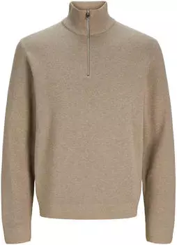Jack & Jones Milano Half Zip Sweater (12259664) greige