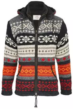 THC Natural Line Schafwollstrickjacke mit Norwegermuster (825) mischfarben