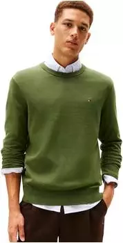 Tommy Hilfiger Flag Embroidery Crew Neck Jumper (MW0MW39999) mountain pine