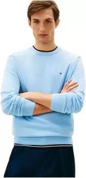 Tommy Hilfiger Flag Embroidery Crew Neck Jumper (MW0MW39999) well water